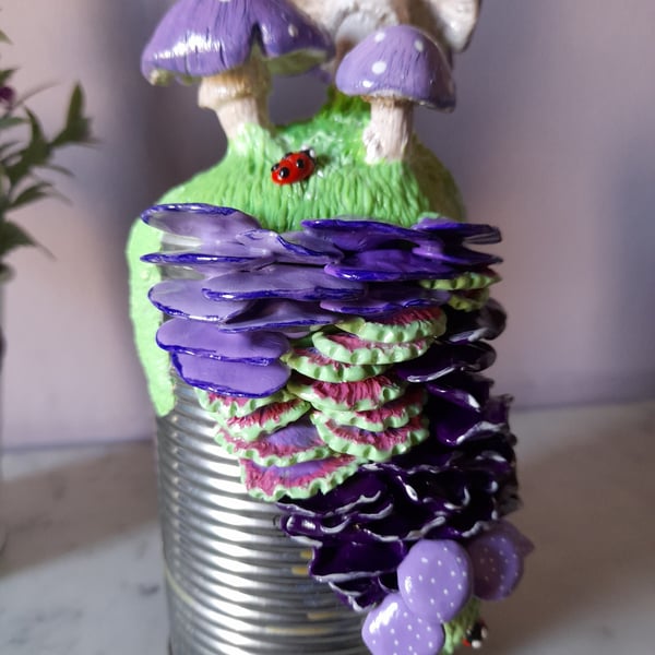 POLYMER CLAY FUNGI SCULPTURE - MUSHROOM SCULPTURE - POLYMER CLAY MUSHROOMS