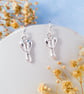 Recycled Silver Flower Drop Earrings - Bleeding Heart - Image 1