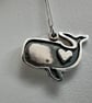 Sterling Silver Sperm Whale with a Fine SIlver Heart - perfect for whale lovers - Image 2