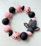 Batty Pink! Silicone Bead Bracelet