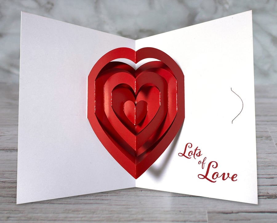 Lots of love heart pop-up card
