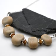 stone lampwork glass necklace