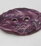 Large Aubergine Purple Brocade Oval Handmade Ceramic Button - Image 4