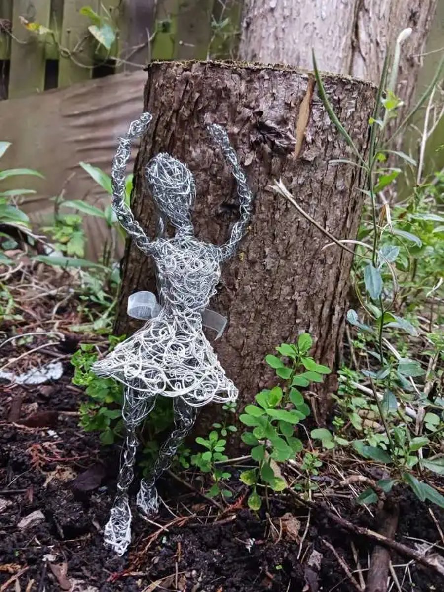  Hanging Wire Ballerina Sculpture