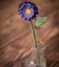 Purple Aster Crochet Bookmark - Midnight Purple - Image 2