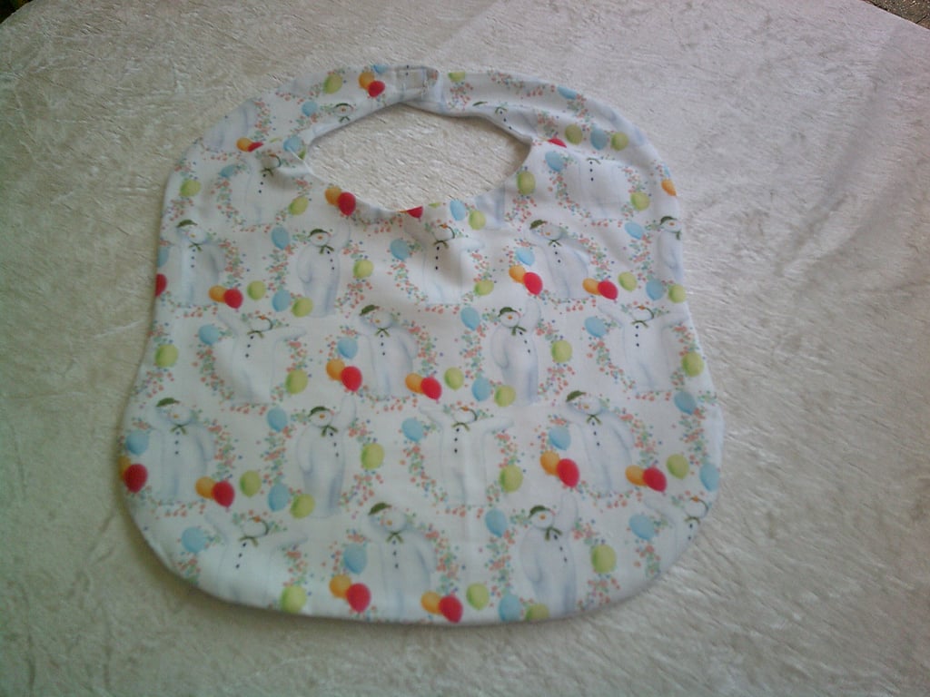 Snowman and Balloons Christmas Bib