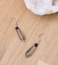 Fluorite drop and black onyx gemstone sterling silver earrings - Image 2