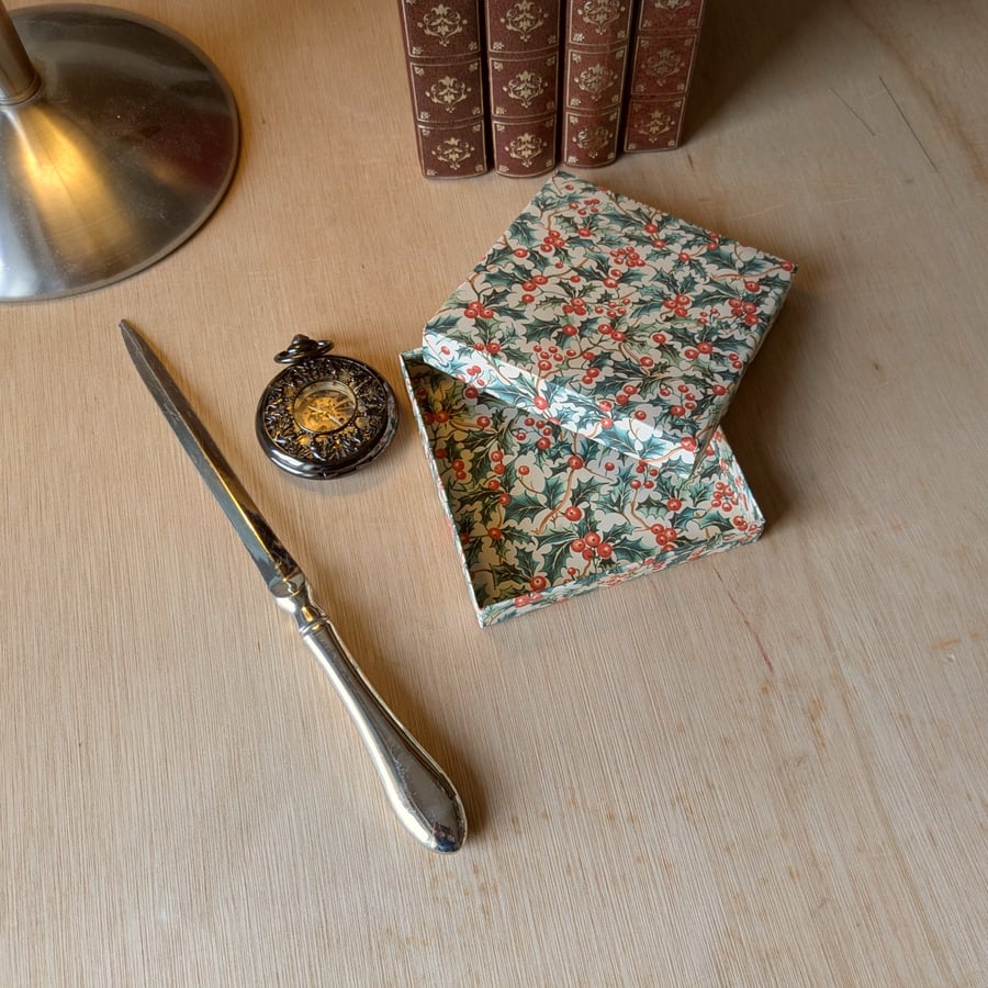 Christmas 'Holly Berries' - A handmade gift box (Reserved for Dottery Pottery)
