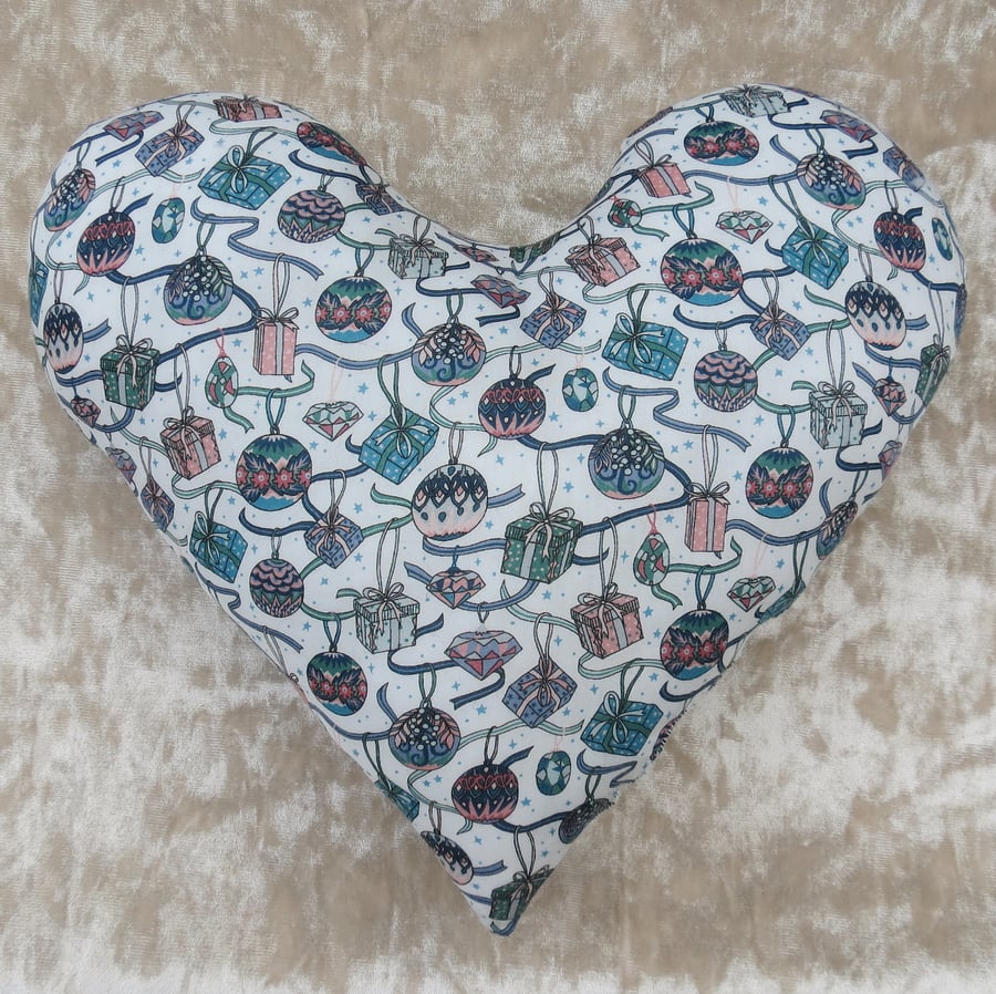 Heart pillow.  Breast Cancer pillow.  Breast surgery pillow.  Christmas design.