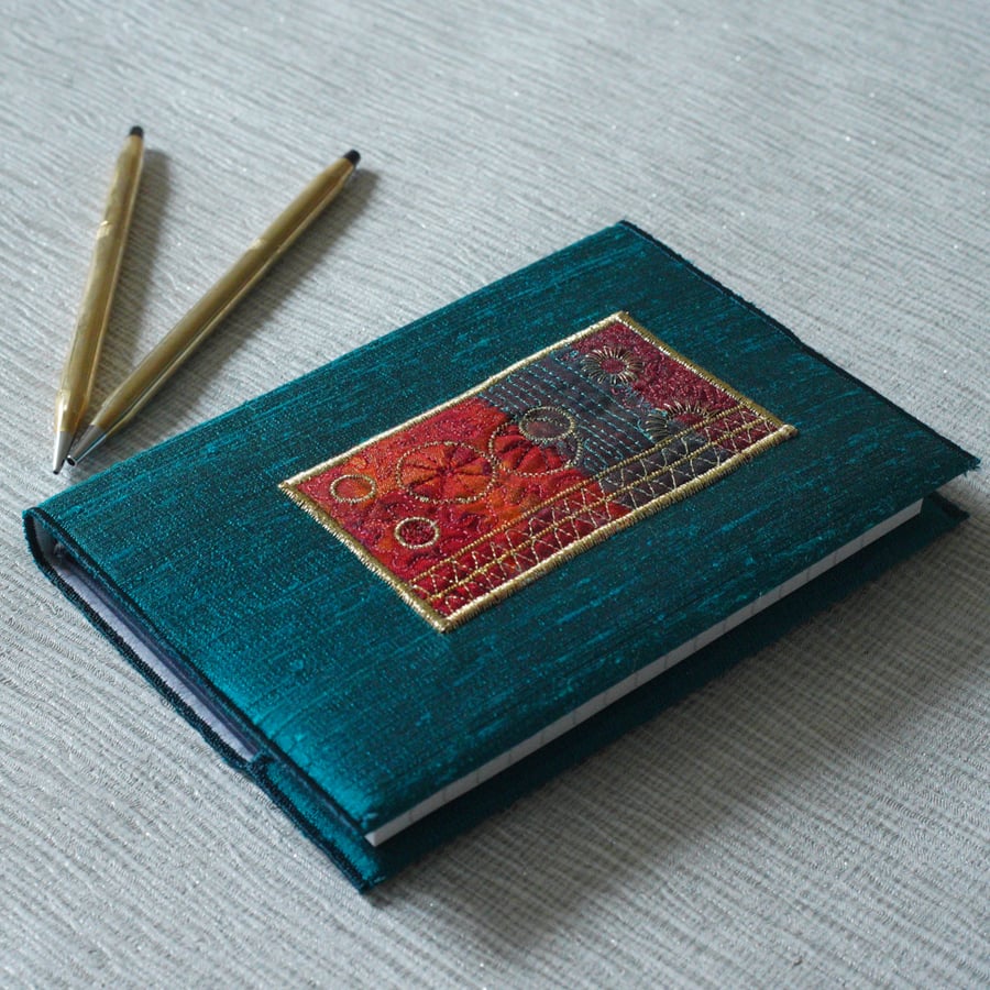  Embroidered Silk Notebook Journal  Cover and notebook