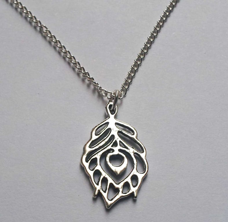 Feather Silver Plate Necklace