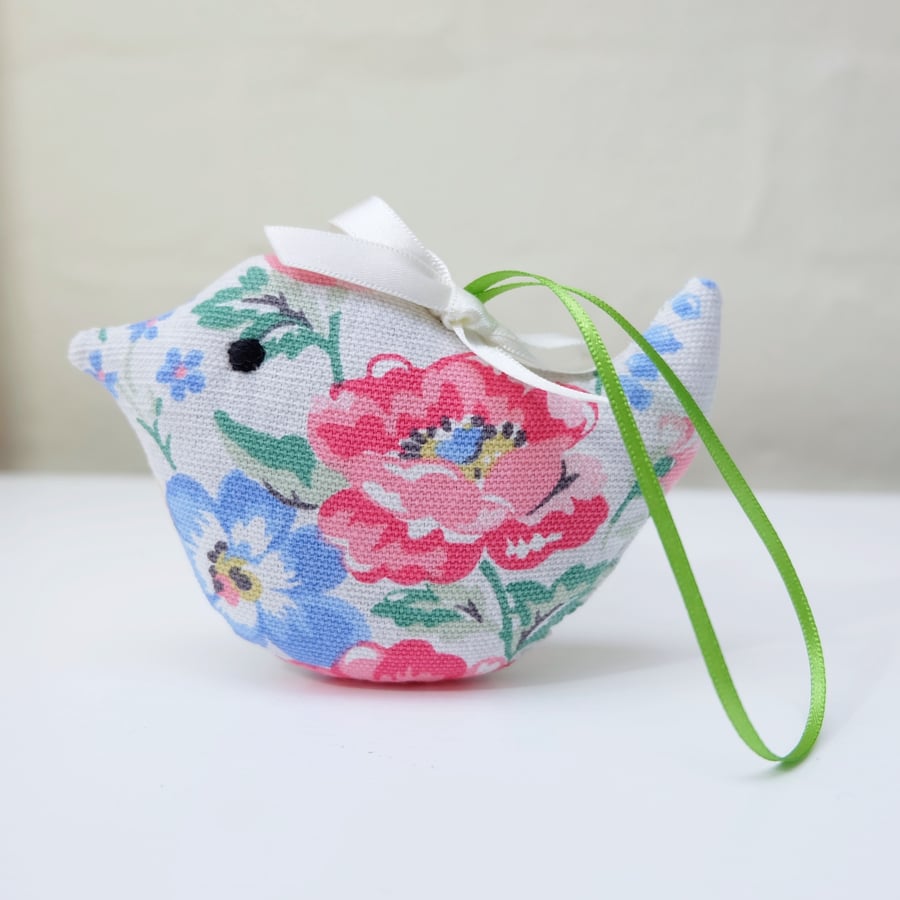 Lavender Bird Sachet, Vintage Style Country Flowers