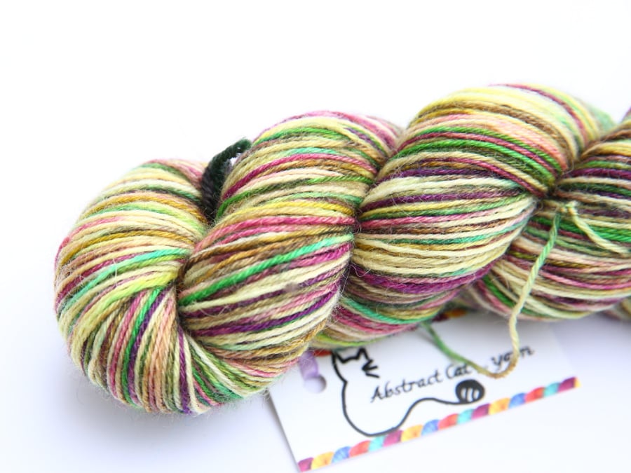 SALE - Fuzzy Thistles - Superwash Bluefaced Leicester 4-ply yarn