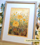 Golden Marigolds Original Oil pastel painting, A4 artwork, wall art - Image 5