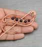 Handmade Copper Shawl Pin – Wire Brooch with Beads, Knitwear Accessory - Image 3