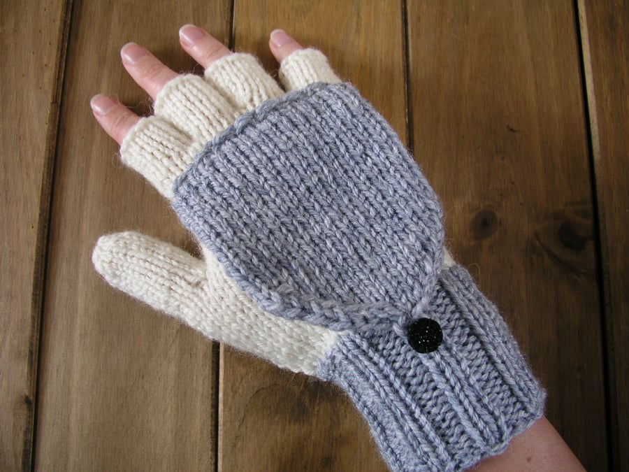 Hand knitted gloves mittens