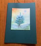 Hand painted Christmas Yule Card 'Moon Star Yule'