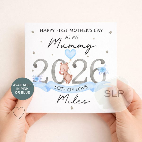 Happy First Mother's Day 2026 Card Personalised New Mum Card Custom Name