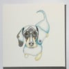 Little blue Dachshund Greeting card 