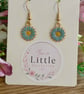 Blue Flower Dangle Earrings, Enamel Floral Charms, Handmade Jewellery - Image 4