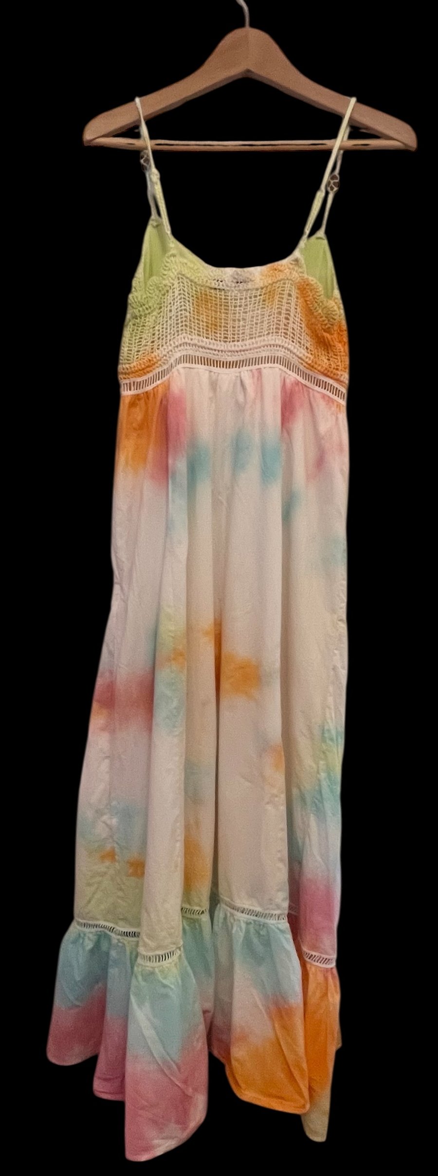 Eco-Friendly One-of-a-Kind Upcycled Hand Tie-Dyed Maxi Dress – Size Small