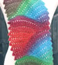 Knitted Eyelet Lace Scarf in multi-coloured gradient yarn - Image 9