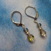 Handmade Drop Earrings with Twinkly Faceted Glass 