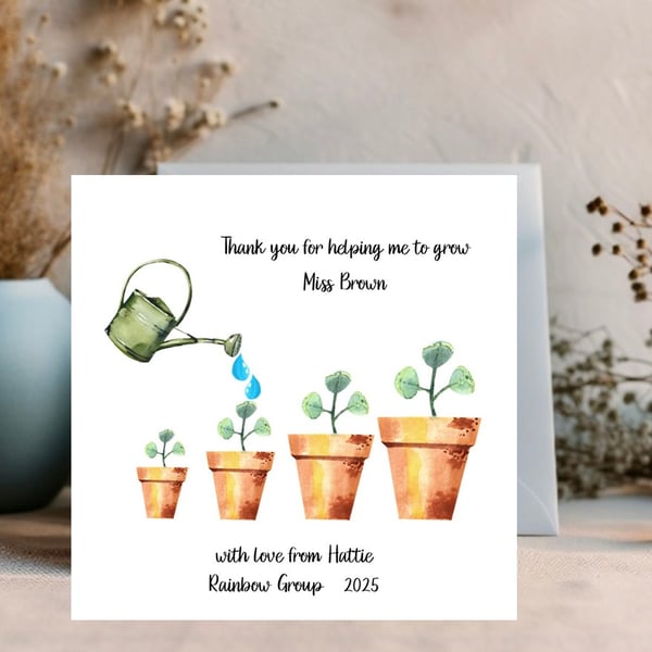Personalised Thank You Card for Teachers, Teaching Assistants, Key workers, 