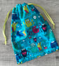  Cotton Alien Monster Themed Drawstring Gift Bag - Image 1