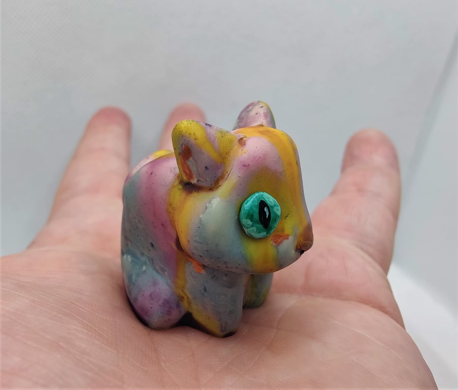 Small Feline Totem Companion Animal Rainbow