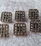 1" 25mm 40L Basket Weave Square Button x 4 pieces - Image 4