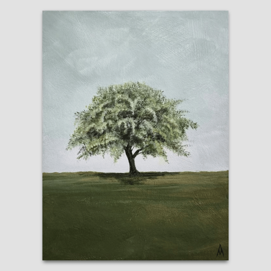 Original Tree Painting - Landscape Art - Small Acrylic Painting Unframed