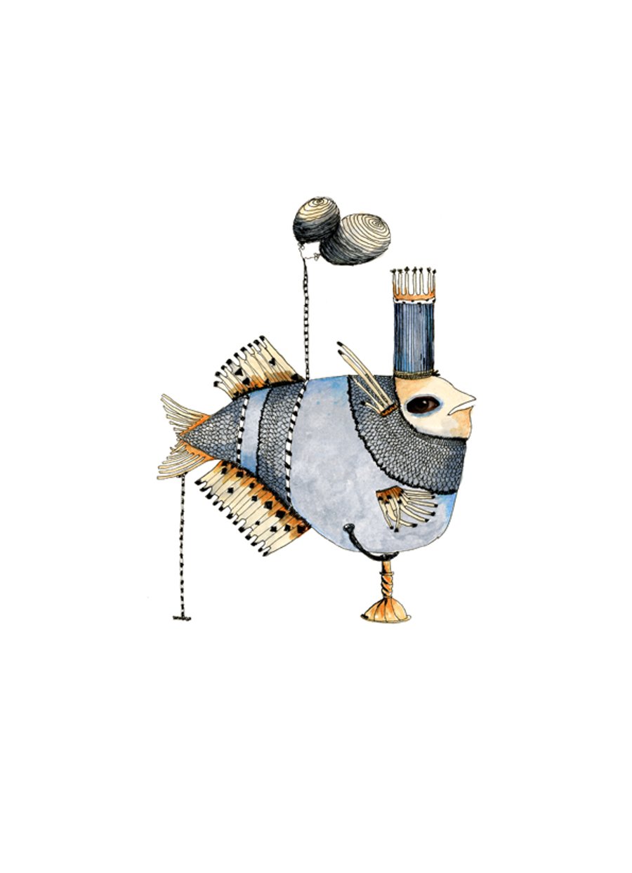 Fish illustration giclee A4 print