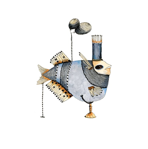 Fish illustration giclee A4 print