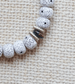 Ladies White Turquoise Elastic Bead Bracelet - Image 3