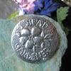 "Head Gardener" Geranium Brooch or Badge in Pewter