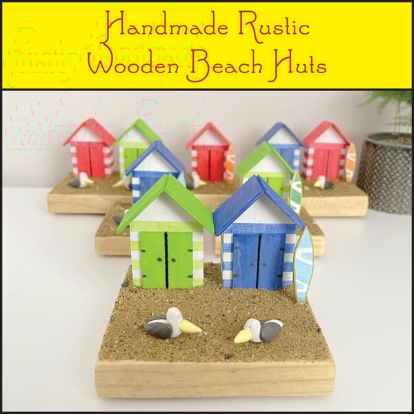 Handmade Rustic wooden Beach Huts - Handmade Seaside Gifts