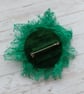 Small Emerald Green Lace Gordon Tartan Crystal Whimsy Brooch Pin - Image 3