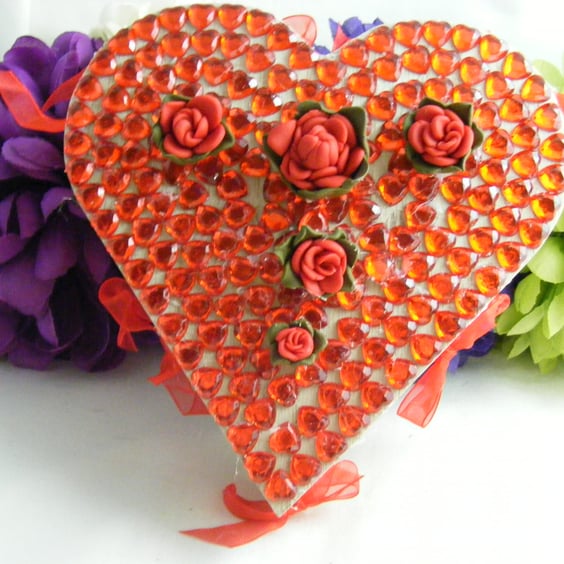 Roses and Hearts Jewellery Box.