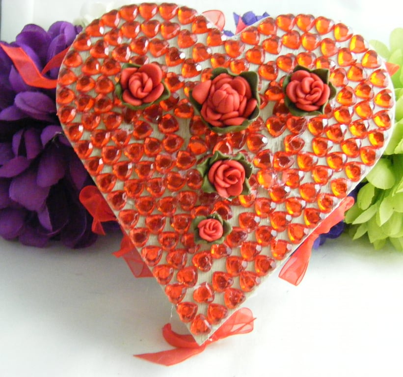 Roses and Hearts Jewellery Box.