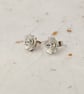 sterling silver flower & crystal earrings - two in one stud earrings - Image 4