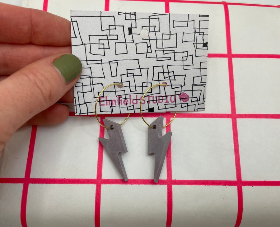 Lightning Hoop Earrings