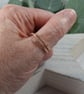 Copper overlap ring with line texture. Adjustable fit UK Q-R - Image 3