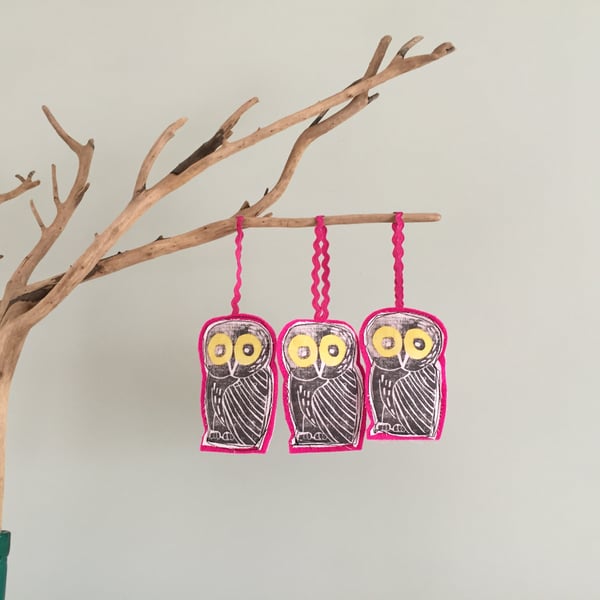 Pink Owl Decoration