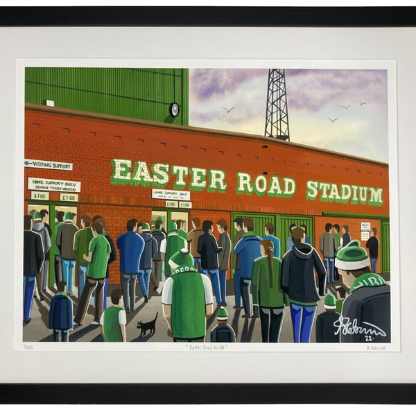 Hibernian. Limited Edition Fine Art Print Football Club FC, Easter Stadium Gift