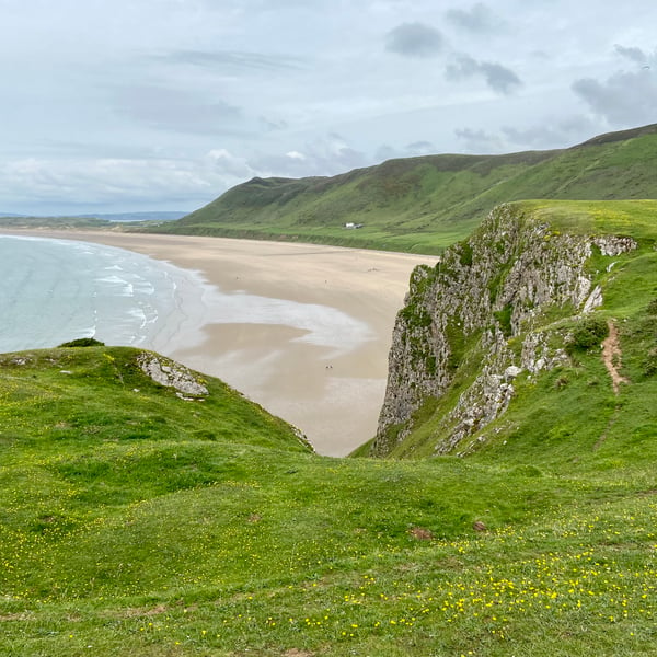 Rhossilli Beach Wales - Photographic Print Greetings Card