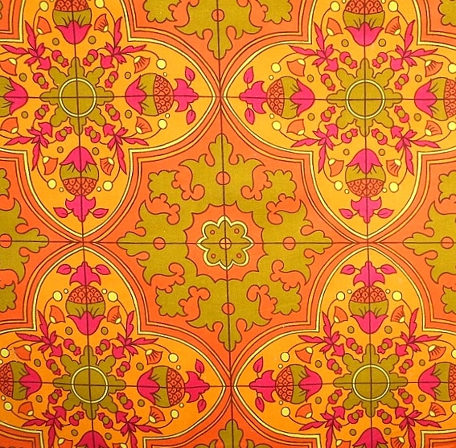 BELMONT Jonelle Orange 60s 70s Vintage Fabric Lampshade option 