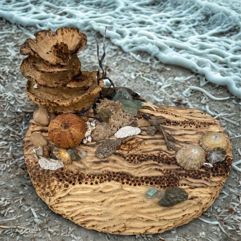 Wood Sculpture - Marine Handturned Wood Art - Coastal Home Decor