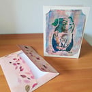 Signed Guinea Pig Handmade Original Art Greeting Card & Envelope