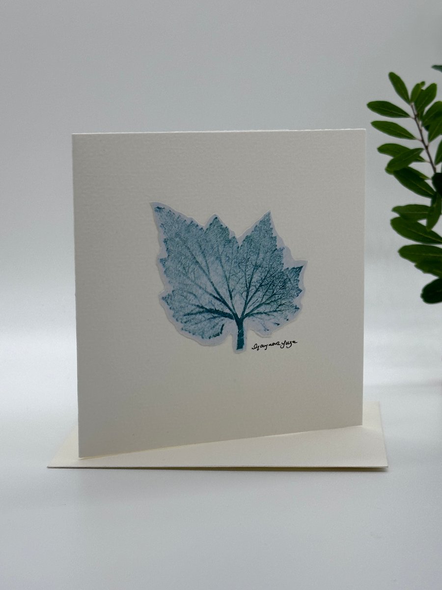 Original botanical hand printed greetings card